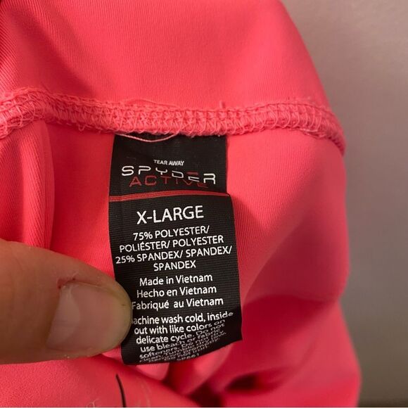 Spyder hot pink neon high-rise athletic leggings cropped women’s XL NWT - Picture 9 of 9